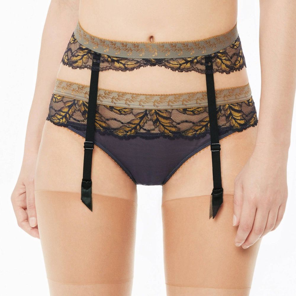 LOU Merveilleuse Envolée Garter belt NWT Size Small in Navy